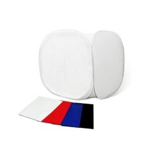 Tenda P/ ILUM Desmontavel 40X40CM Cor Branco 4 Fundos ( PRETO, VERMELHO, AZUL, BRANCO